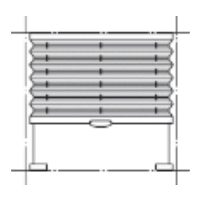 Modell: BB10 - Frihängande duettegardin med handtag för enkel manövrering. Vävpaket samlas uppe. Barnsäker. Minbredd: 150 mm. Maxbredd: 1500 mm. Minhöjd: 100 mm. Maxhöjd: 2330 mm.