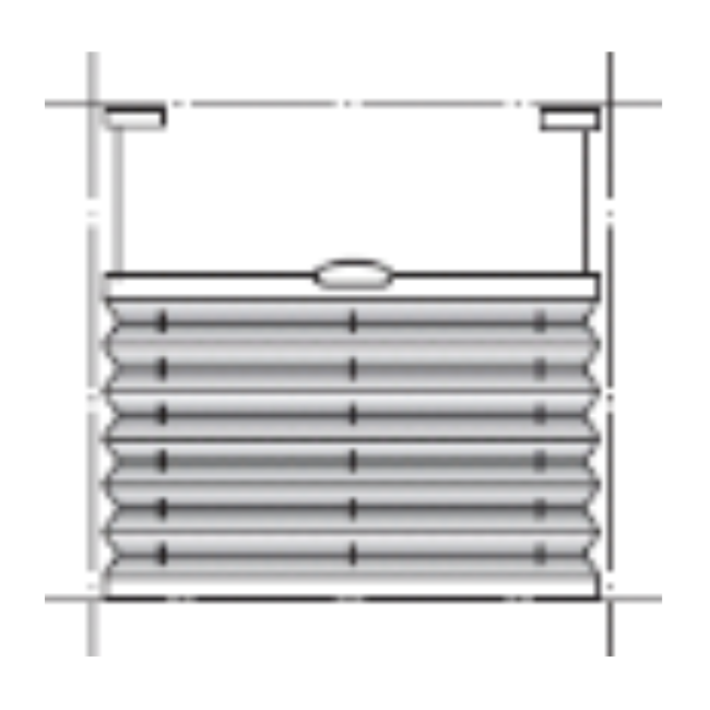 Modell: BB15 - Frihängande duettegardin med handtag för enkel manövrering. Vävpaket samlas nere. Barnsäker. Minbredd: 150 mm. Maxbredd: 1500 mm. Minhöjd: 100 mm. Maxhöjd: 2330 mm.