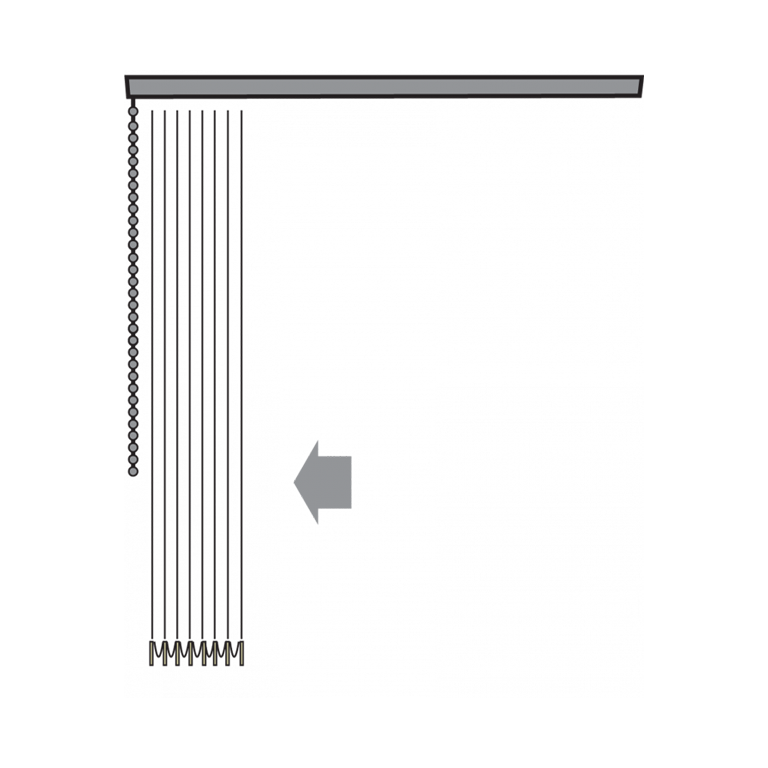 Standard - Lamellpaket och reglage samlat på en och samma sida.